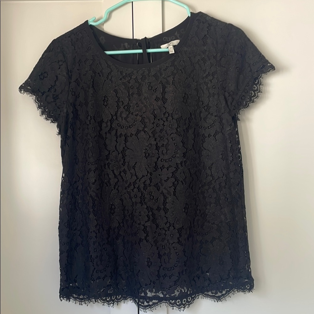 Joie Elegant Black Lace Top